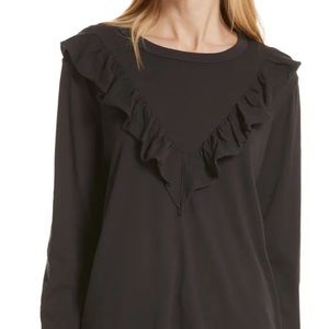 The Great. Ruffle Tuxedo Tee Sz 1/S